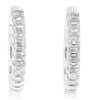2.70CT DIAMOND 14KT WHITE GOLD 3D BAGUETTE CLASSIC HUGGIE HOOP HANGING EARRINGS