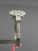 ESTATE WIDE .82CT DIAMOND 18K WHITE GOLD 3D ROUND FLOWER HALO FILIGREE LOVE RING