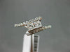 ESTATE .56CT DIAMOND 14KT WHITE GOLD 2 STONE CRISS CROSS SEMI ETERNITY LOVE RING
