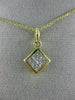 ESTATE 1.0CT DIAMOND 14KT YELLOW GOLD 3D CLASSIC SQUARE INVISIBLE PENDANT #9697