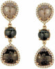 ESTATE LARGE 11.7CT MULTI COLOR DIAMOND 18K YELLOW GOLD CLASSIC HANGING EARRINGS