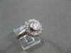 ESTATE LARGE .86CTW 14KT WHITE GOLD 12MM FLOWER ENGAGEMENT COCKTAIL RING #XXX