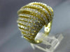 ESTATE MASSIVE 4.76CT DIAMOND 18KT YELLOW GOLD 3D MULTI ROW OPEN COCKTAIL RING