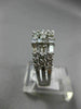 ESTATE WIDE 1.32CT DIAMOND 14KT WHITE GOLD 3D MULTI ROW WEDDING ANNIVERSARY RING