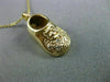 ESTATE .10CT DIAMOND 14KT YELLOW GOLD HANDCRAFTED UNISEX BABY SHOE PENDANT 21947