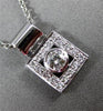 ESTATE LARGE .88CT DIAMOND 14KT WHITE GOLD SQUARE HALO SOLITAIRE PENDANT #16028