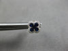 SMALL .52CT DIAMOND & AAA SAPPHIRE 14KT WHITE GOLD CLASSIC FLOWER STUD EARRINGS