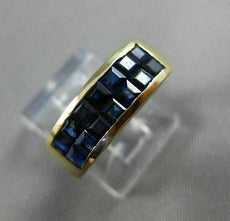 ESTATE .79CT AAA PRINCESS CUT SAPPHIRE 14KT YELLOW GOLD DOUBLE ROW RING #19340