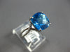 3.56CT DIAMOND & AAA BLUE TOPAZ 14KT WHITE GOLD 3D CUSHION & ROUND INFINITY RING