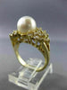 WIDE .58CT DIAMOND & SOUTH SEA PEARL 14KT YELLOW GOLD MULTI ROW BOW TIE FUN RING
