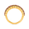 WIDE 1.23CT DIAMOND & AAA RUBY 14KT YELLOW GOLD 3 ROW WEDDING ANNIVERSARY RING