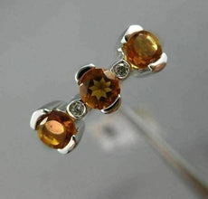 ESTATE .77CT DIAMOND & AAA CITRINE 14KT WHITE GOLD 5 STONE SEMI BEZEL FUN RING