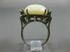 ESTATE LARGE 6.10CT DIAMOND & AAA OPAL 14KT WHITE GOLD 3D FILIGREE RING #26342