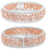 EXTRA LARGE 20.96CT WHITE & PINK DIAMOND 18KT WHITE & ROSE GOLD 3D CUFF BRACELET