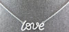 ESTATE LONG .16CT DIAMOND 18KT WHITE GOLD 3D CLASSIC LOVE SCRIPT FUN NECKLACE