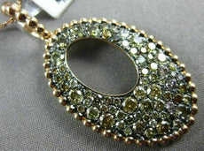 ESTATE LARGE 1.82CT MULTI COLOR DIAMOND 18KT ROSE & BLACK GOLD FLOATING PENDANT
