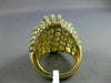 ESTATE MASSIVE 4.76CT DIAMOND 18KT YELLOW GOLD 3D MULTI ROW OPEN COCKTAIL RING
