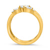 WIDE .69CT DIAMOND 14KT YELLOW GOLD 3D MULTI SHAPE SEVEN STONE CLUSTER FUN RING