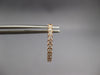 ESTATE .26CT DIAMOND 14K YELLOW GOLD 3D CLASSIC 2mm OVAL HUGGIE HANGING EARRINGS