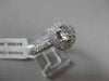 ESTATE 1.20CT DIAMOND 14KT WHITE GOLD 3D HALO TWO ROW ROUND ENGAGEMENT RING