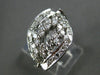 ANTIQUE WIDE .64CT ROUND OLD MINE DIAMOND 14KT WHITE GOLD OPEN FANCY RING #19541
