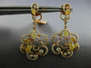ESTATE 2.76CT MULTI COLOR FANCY DIAMOND 18KT TWO TONE GOLD 3D FLOWER EARRINGS