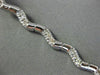 ESTATE 1.20CT DIAMOND 14KT WHITE GOLD 3D BY THE YARD WAVE PAVE TENNIS BRACELET