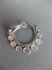 3.12CT DIAMOND 14KT WHITE GOLD 3D MULTI FLOWER CIRCULAR CLIP ON HANGING EARRINGS