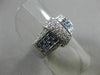ESTATE WIDE 1.34CT DIAMOND & SAPPHIRE FILIGREE 18KT WHITE GOLD BELT RING #17353