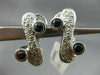 ESTATE 1.10CT DIAMOND & SAPPHIRE 14KT WHITE GOLD 3D PAVE ETOILE X LOVE EARRINGS