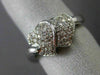 ESTATE WIDE .46CT DOUBLE HEART DIAMOND 14KT WHITE GOLD COCKTAIL RING #16912