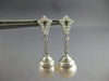 LARGE .90CT DIAMOND & AAA SOUTH SEA PEARL 18K WHITE GOLD 3D CHANDELIER EARRINGS