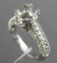 ESTATE .70CT DIAMOND 14K WHITE GOLD 3D FILIGREE SEMI MOUNT ENGAGEMENT RING 19360