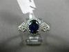 ESTATE WIDE 1.78CT DIAMOND & SAPPHIRE 18KT WHITE GOLD OVAL HALO ENGAGEMENT RING