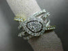 ESTATE LARGE 1.40CT DIAMOND 14K 2 TONE GOLD 3D CRISS CROSS HALO ANNIVERSARY RING