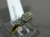 ESTATE .25CT DIAMOND 14KT WHITE & YELLOW GOLD 3 FLOWER PROMISE FRIENDSHIP RING