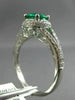 ESTATE 1.39CT DIAMOND & AAA COLOMBIAN EMERALD 14KT WHITE GOLD 3D ENGAGEMENT RING