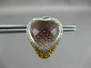 LARGE 15.01CT WHITE & FANCY YELLOW DIAMOND & QUARTZ 14KT WHITE GOLD 3D EARRINGS
