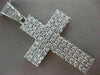 ESTATE MASSIVE 15CT ROUND DIAMOND PLATINUM HANDCRAFTED MULTI ROW CROSS PENDANT