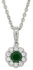 ESTATE 0.41CT DIAMOND & AAA TSAVORITE 14KT WHITE GOLD FLOWER FLOATING PENDANT