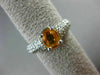 ESTATE 2CT DIAMOND & AAA YELLOW SAPPHIRE 14KT WHITE GOLD 3D OVAL ENGAGEMENT RING