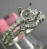 ESTATE .44CT DIAMOND 18K WHITE GOLD SEMI ETERNITY SEMI MOUNT ENGAGEMENT RING SET
