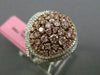 ESTATE LARGE 2.29CT PINK & WHITE DIAMOND 18KT 2 TONE GOLD MULTI SHAPE OVAL RING