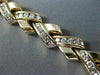 ESTATE WIDE 5CT DIAMOND 14KT YELLOW GOLD 3D CRISS CROSS V SHAPE TENNIS BRACELET