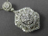 ESTATE LARGE 2.30CT DIAMOND 18KT WHITE GOLD 3D FILIGREE MULTI SHAPE DROP PENDANT
