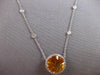 LARGE 5.86CT DIAMOND & AAA CITRINE 14KT WHITE GOLD ROUND HALO FUN LOVE NECKLACE