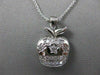 ESTATE DIAMOND 14KT WHITE GOLD BIG APPLE NEW YORK PENDANT STARS & STRIPES #7801