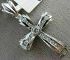 ESTATE LARGE .95CT DIAMOND 14KT WHITE GOLD 3D CHANNEL BEZEL CROSS PENDANT #26068