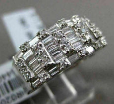 ESTATE WIDE 1.24CT BAGUETTE & ROUND DIAMOND 18KT WHITE GOLD ANNIVERSARY RING