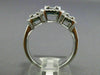 ESTATE WIDE .89CT ROUND & BAGUETTE DIAMOND 18KT WHITE GOLD HALO PROMISE RING